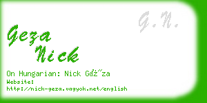 geza nick business card